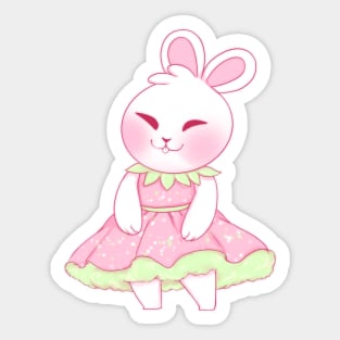 Strawberry dress bunny Sticker